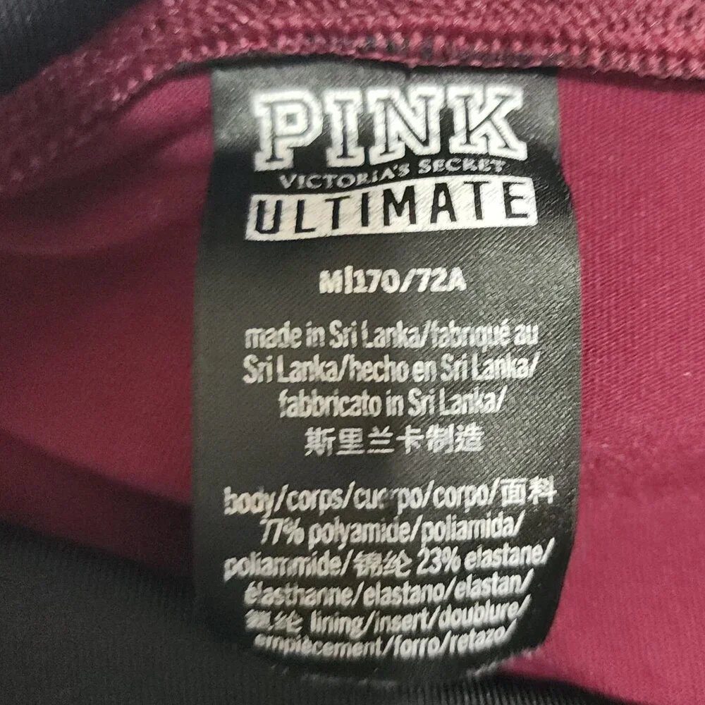 PINK Victoria's Secret Ultimate Maroon Logo Leggings Size Medium - Picture 10 of 12
